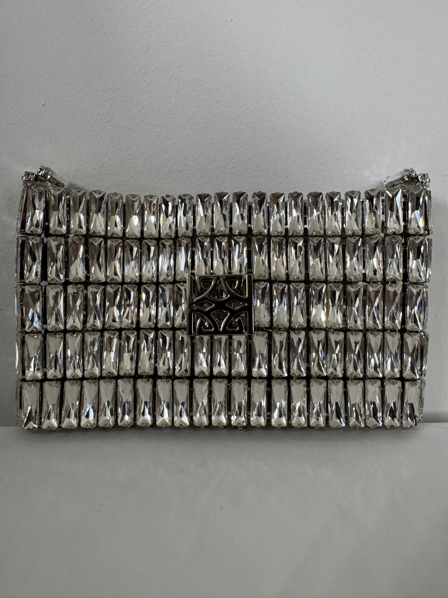Moonlight Silver – Silver Crystal Clutch