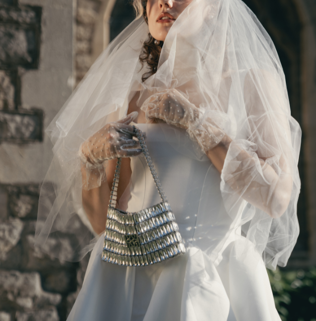 Moonlight Silver – Silver Crystal Clutch
